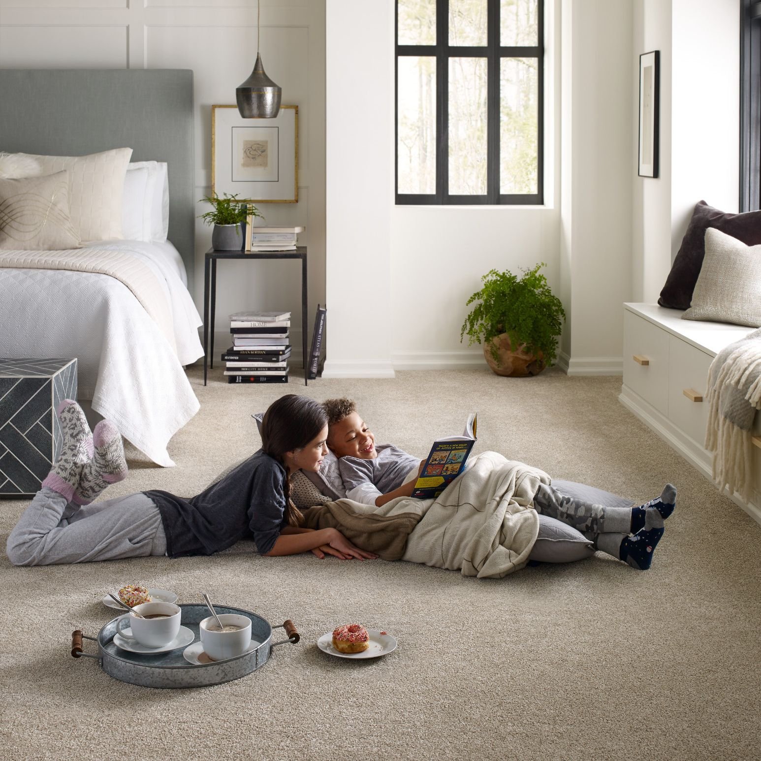 Children reading on carpet from Rick Lovelady Carpets Inc in Amarillo