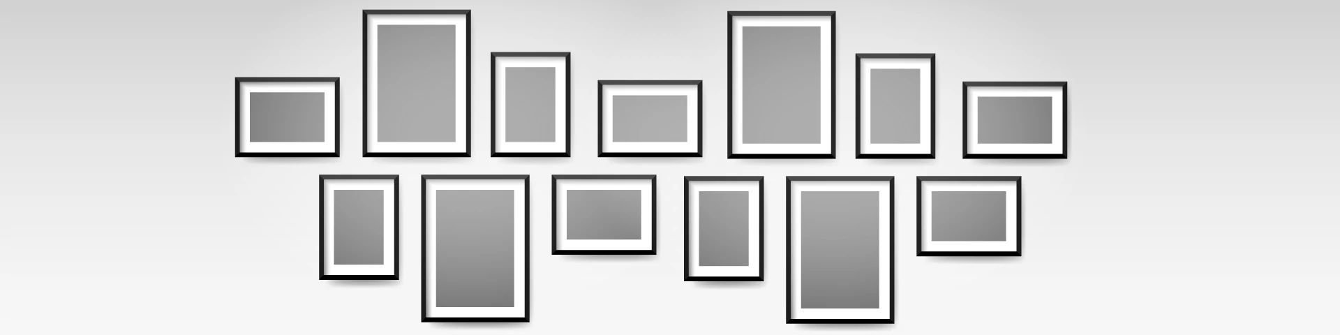 Frames in different sizes on the wall from Rick Lovelady Carpets in Amarillo, TX