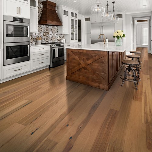 modern rustic kitchen with wood floors