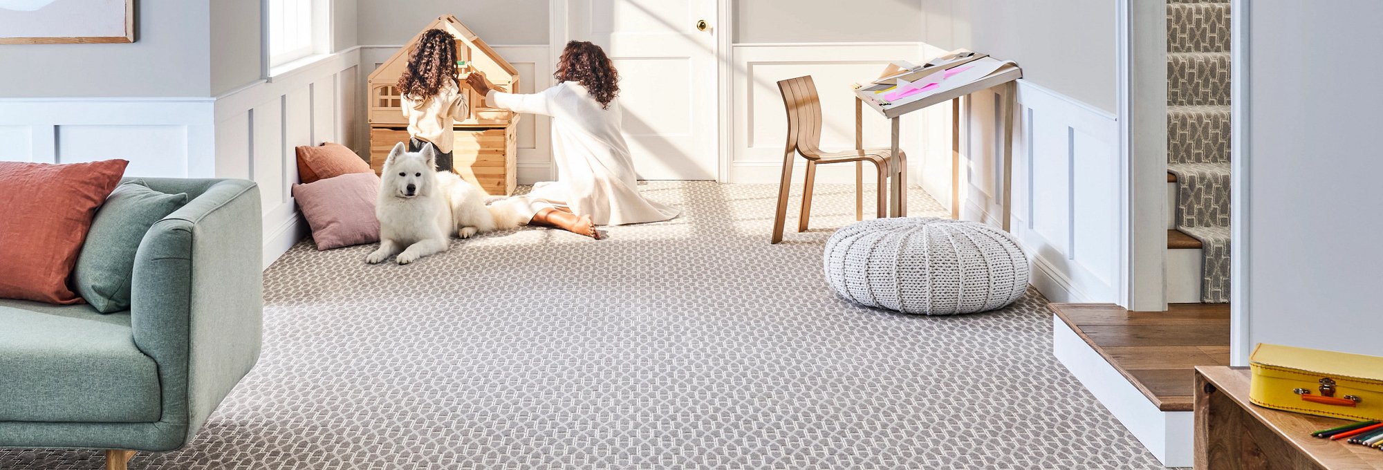 Couch on carpet from Rick Lovelady Carpets Inc in Amarillo, TX